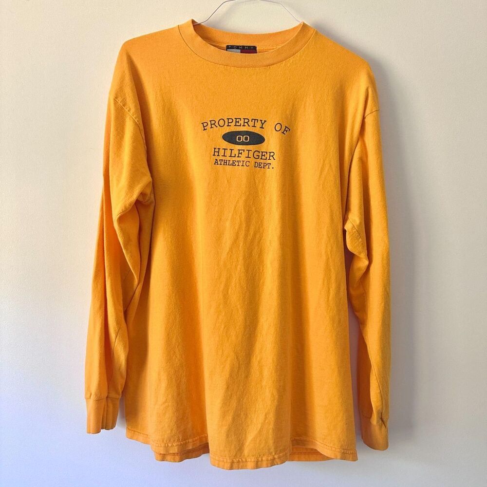 Vintage 90s Tommy Hilfiger Men's long sleeve graphic tee